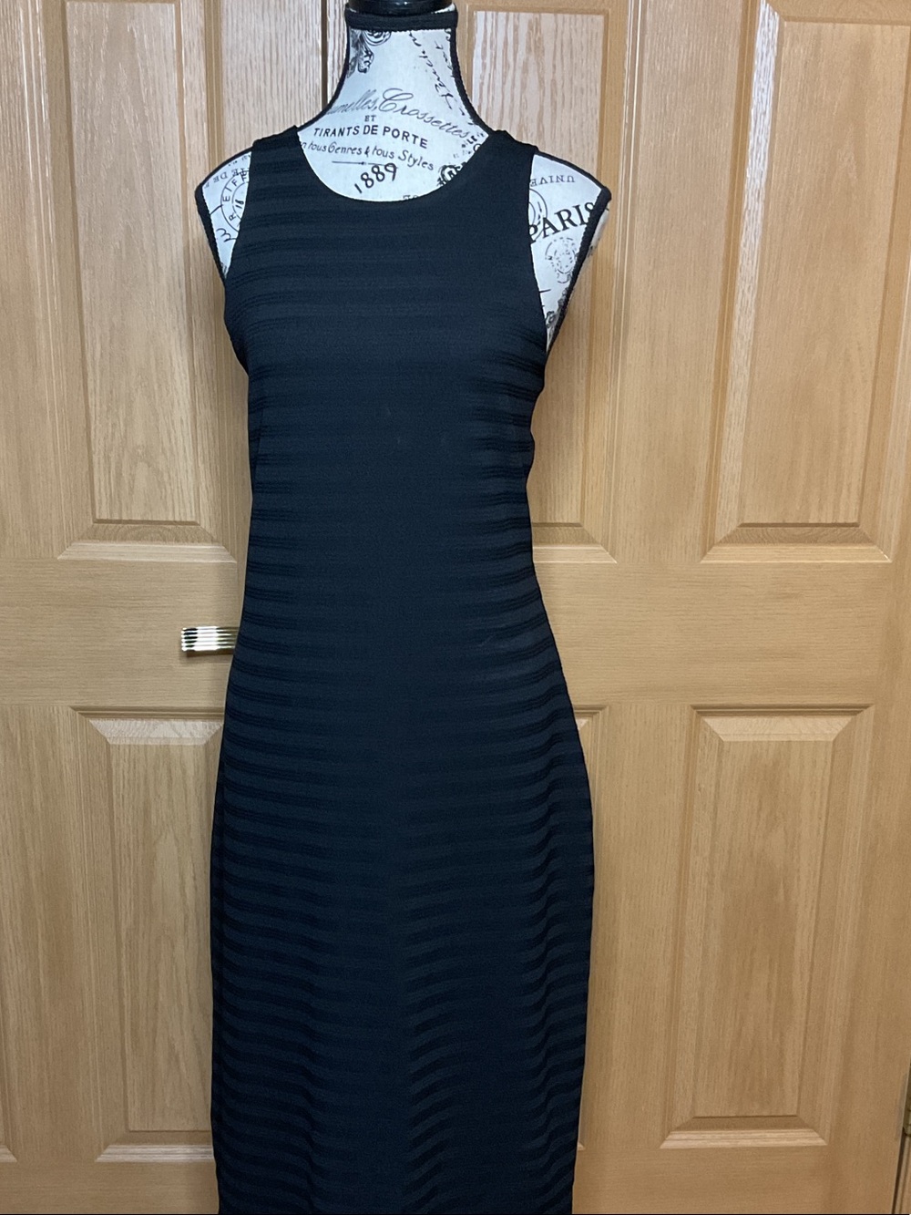 Bar III Black Sleeveless Textured Maxi Dress, Size XL